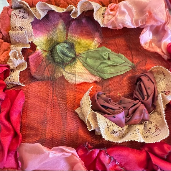 Handmade Velvet Bohemian Gypsy Crossbody Purse Feminine Girly Coquette Bag - Picture 13 of 16